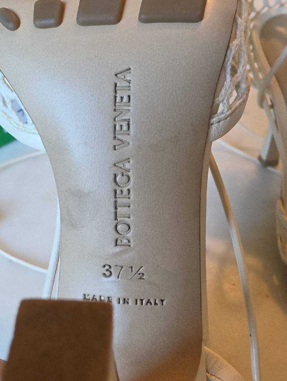 Bottega Veneta White Fishnet Lace-Up Stiletto Heels Size 7.5 - Picture 8 of 16